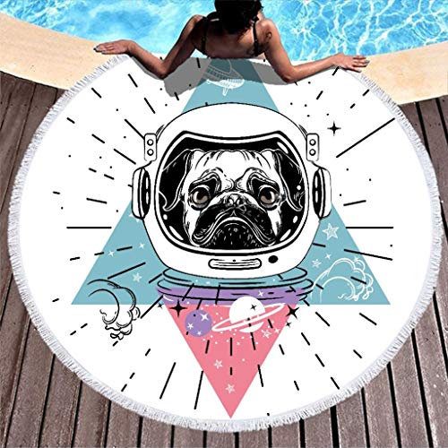 N/A - Toalla de playa redonda para hacer yoga o meditación, ideal como regalo, Fibra de poliéster, blanco, 150 cm N/A - Toalla de playa redonda para hacer yoga o meditación, ideal como regalo, Fibra de poliéster, blanco, 150 cm