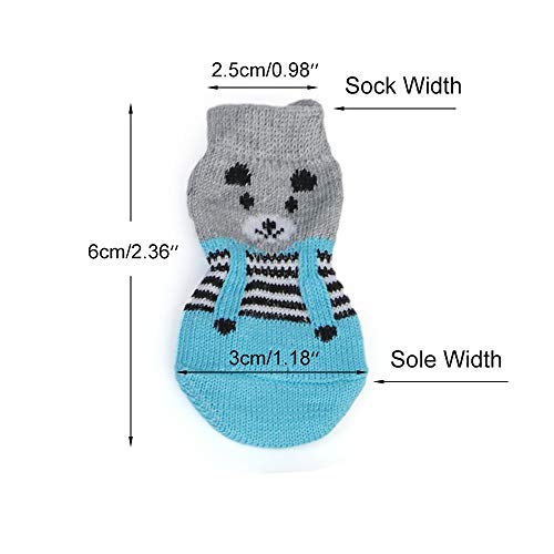 NA/4 pares de calcetines antideslizantes para perros y gatos con refuerzo de goma, protector de pata de mascota para suelos de madera dura, uso interior (S)
