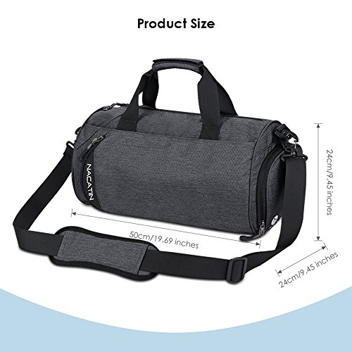 NACATIN Mochila Gimnasio Mujer/Hombre, Bolso Deportivo Niño con Gabinete para Zapatos, Bolsa Gimnasio de Poliéster, Resistente al Desgaste Impermeable Mochila de Deporte (Gris Oscuro)