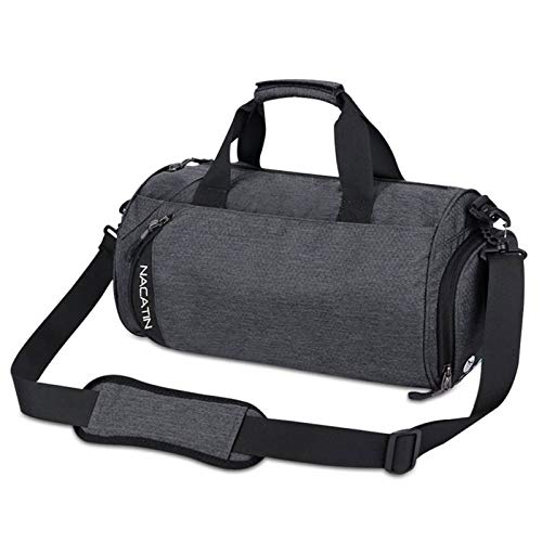 NACATIN Mochila Gimnasio Mujer/Hombre, Bolso Deportivo Niño con Gabinete para Zapatos, Bolsa Gimnasio de Poliéster, Resistente al Desgaste Impermeable Mochila de Deporte (Gris Oscuro)