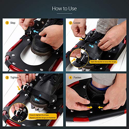 NACATIN Raquetas de nieve ultraligeras de aluminio con bolsa de transporte (30 pulgadas) NACATIN Raquetas de nieve ultraligeras de aluminio con bolsa de transporte (30 pulgadas)