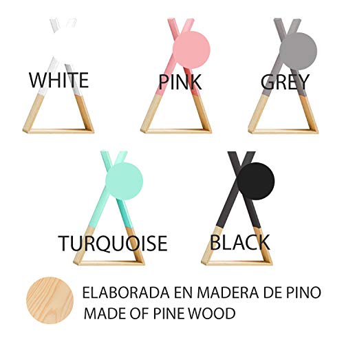 Nacnic Estanteria de Pared Estilo nordico Rosa. Estante Triangulo de Madera. Estante habitacion Infantil, Salon, Bebe. Almacenamiento estanteria Triangular de Madera. Grande