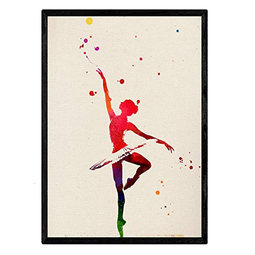 Nacnic Lámina para enmarcar Bailarina DE Ballet Estilo Acuarela. Poster con imágenes de Danza Impresas a Estilo Acuarela. Lámina Ballet. Decoración de hogar. Láminas para enmarcar. Papel 250 Gramos Nacnic Lámina para enmarcar Bailarina DE Ballet Estilo Acuarela. Poster con imágenes de Danza Impresas a Estilo Acuarela. Lámina Ballet. Decoración de hogar. Láminas para enmarcar. Papel 250 Gramos
