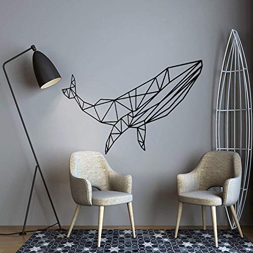 Nacnic Pegatina de Pared Estilo NÓRDICO. Vinilo Decorativo de Ballena. Lámina Adhesiva GEOMÉTRICA con Detalles de Animales Marinos. Wall Sticker Decoración Minimalista para Hogar, Oficina, Tienda.