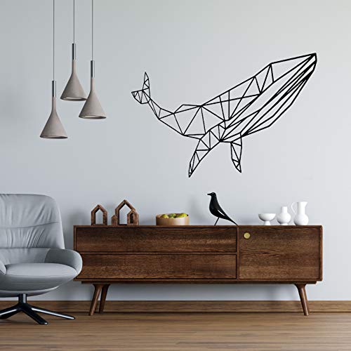 Nacnic Pegatina de Pared Estilo NÓRDICO. Vinilo Decorativo de Ballena. Lámina Adhesiva GEOMÉTRICA con Detalles de Animales Marinos. Wall Sticker Decoración Minimalista para Hogar, Oficina, Tienda.