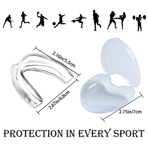 NACTECH 3Pcs Protector Bucal Boxeo Férula De Descarga Dental de Silicona Transparente Mouthguard para Deportes de Contacto Rugby MMA Football Karate Taekwondo Judo Sanda Hockey NACTECH 3Pcs Protector Bucal Boxeo Férula De Descarga Dental de Silicona Transparente Mouthguard para Deportes de Contacto Rugby MMA Football Karate Taekwondo Judo Sanda Hockey