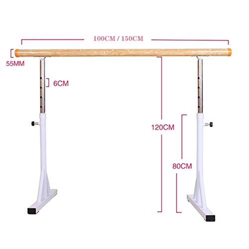 Nai-storage Barra Ballet Madera, Palo De Baile Desmontable Barra De Baile Ajustable De Pie para Entrenamiento En Casa Ejercicios De Estiramiento Y Movimiento (Color : White, Size : 1 m)