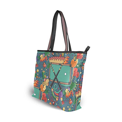 NaiiaN Bolso de compras para mujeres, niñas, señoras, estudiantes, bolsos de hombro, correa ligera, bolso de mano, mesa de billar, bolsos de billar NaiiaN Bolso de compras para mujeres, niñas, señoras, estudiantes, bolsos de hombro, correa ligera, bolso de mano, mesa de billar, bolsos de billar