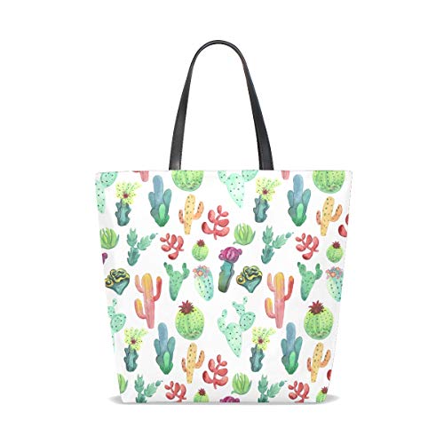 NaiiaN Bolsos Bolsos de hombro Bolso de correa de peso ligero Bolso de compras Caballo para mujeres Niñas Damas Damas Cactus tropicales Suculentas