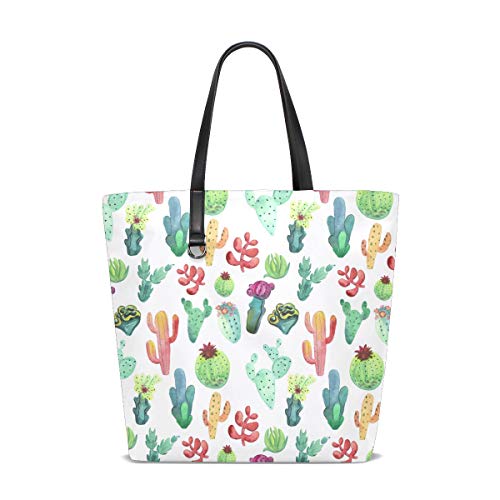 NaiiaN Bolsos Bolsos de hombro Bolso de correa de peso ligero Bolso de compras Caballo para mujeres Niñas Damas Damas Cactus tropicales Suculentas