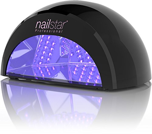 NailStar Lámpara LED Profesional Seca Esmalte de Uñas. Para Manicura Shellac y Gel, con Temporizador de 30 seg, 60 seg, 90 seg y 30 min (negro)
