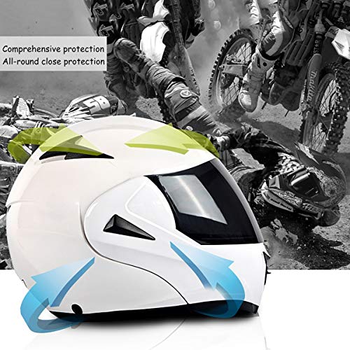 NAINAIWANG Modular Casco abatible Moto Bluetooth Motocicleta modulares Visera Dobles Cascos integrales Aprobado ECE/Dot Radio FM incorporada con Micrófono Sistema comunicación