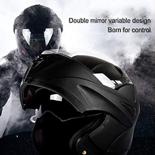 NAINAIWANG Modular Casco abatible Moto Bluetooth Motocicleta modulares Visera Dobles Cascos integrales Aprobado ECE/Dot Radio FM incorporada con Micrófono Sistema comunicación