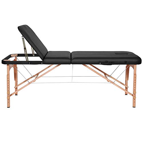 Naipo Mesa de Masaje Camillas de Masaje Plegable de 3 Secciones Camilla Portátil y Profesional con Patas de Madera Respaldo Regulable Bolsa de Transporte Reposacabezas y Apoyabrazos Desmontables Naipo Mesa de Masaje Camillas de Masaje Plegable de 3 Secciones Camilla Portátil y Profesional con Patas de Madera Respaldo Regulable Bolsa de Transporte Reposacabezas y Apoyabrazos Desmontables