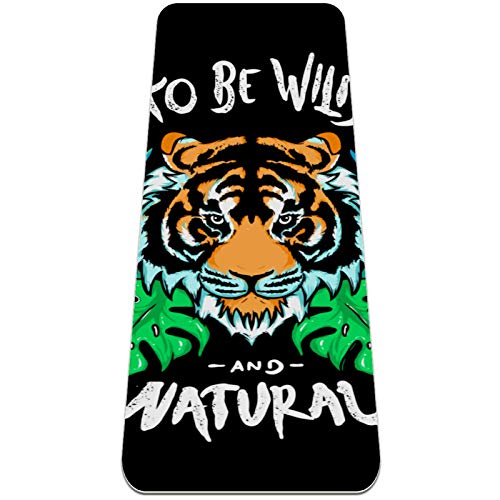 nakw88 Tiger Head - Esterilla de yoga antideslizante para yoga, pilates y ejercicios de suelo (72 x 24 x 6 mm) para mujeres y niñas