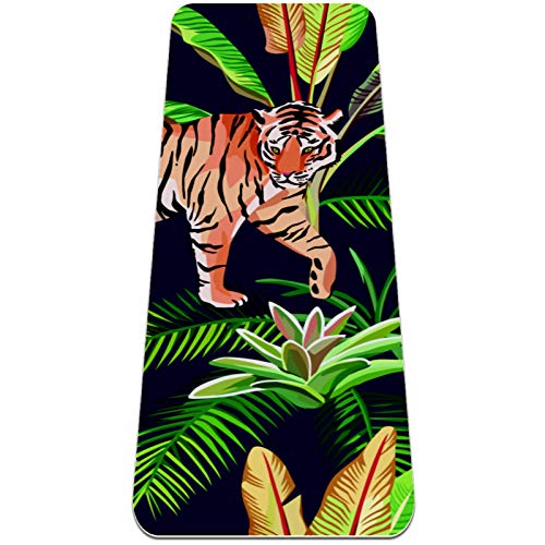 nakw88 Tiger In The Jungle - Esterilla de yoga antideslizante para yoga, pilates y ejercicios de suelo (72 x 24 x 6 mm) para mujeres y niñas
