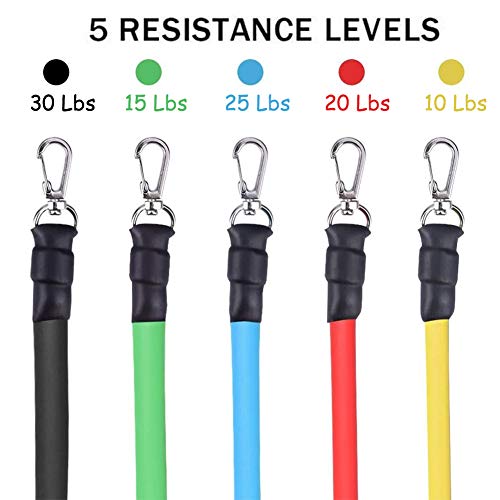 NALCY Bandas de Resistencia, Bandas Ejercicio, 100lbs Bandas de Resistencia Set, con 5 Bandas Resistencia, 2 Manijas, 2 Correas de Tobillo, Ancla de Puerta, para Culturismo, Yoga, Hombre y Mujer NALCY Bandas de Resistencia, Bandas Ejercicio, 100lbs Bandas de Resistencia Set, con 5 Bandas Resistencia, 2 Manijas, 2 Correas de Tobillo, Ancla de Puerta, para Culturismo, Yoga, Hombre y Mujer