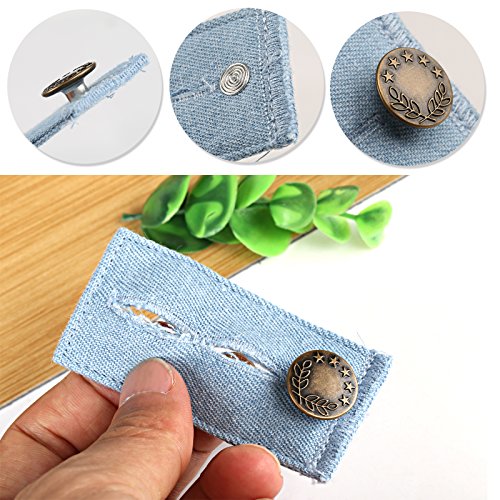 Naler 6 extensores de botones, extensor de cintura con gancho para pantalones vaqueros, camisas Naler 6 extensores de botones, extensor de cintura con gancho para pantalones vaqueros, camisas