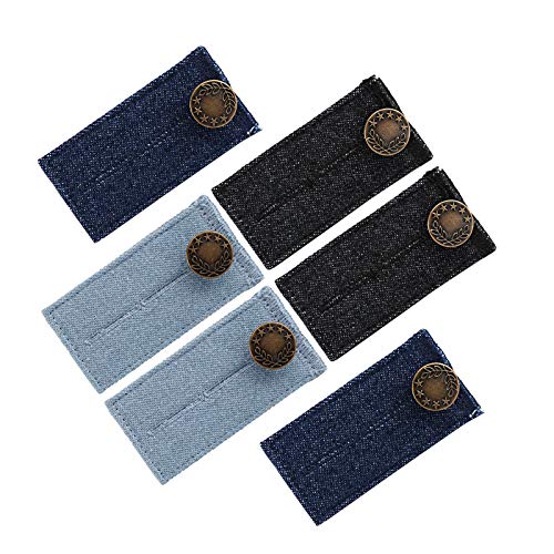 Naler 6 extensores de botones, extensor de cintura con gancho para pantalones vaqueros, camisas Naler 6 extensores de botones, extensor de cintura con gancho para pantalones vaqueros, camisas