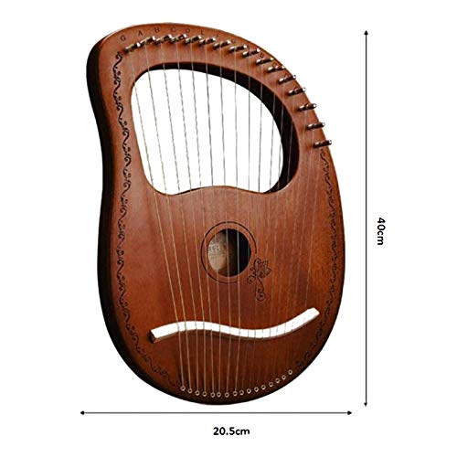 Naliovker Arpa de Lira Arpa de 16 Cuerdas Arpa Portátil con Cuerdas de Acero Duraderas Cuerda de Madera Instrumento Musical, Color Madera