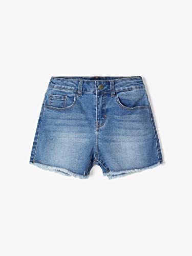 NAME IT Nkfrandi Mom Dnmcece 1345 HW Shorts Noos Pantalones Cortos, Mezclilla Azul Claro, 104 para Niñas