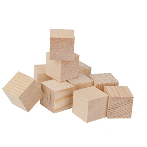 Namvo 12PCS Cubos de Madera - 50mm- Bloques Cuadrados de Madera para la fabricación de Rompecabezas, artesanías y proyectos de Bricolaje