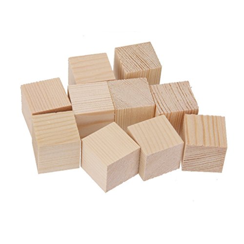 NAMVO 24PCS Cubos de madera - 30mm- bloques cuadrados de madera para la fabricación de rompecabezas, artesanías y proyectos de bricolaje
