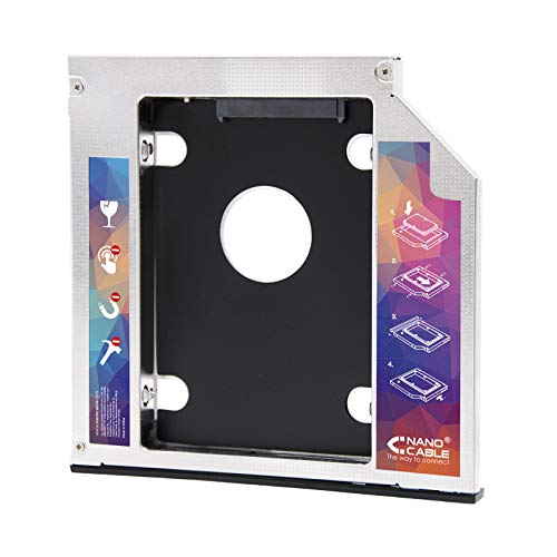 NANOCABLE 10.99.0101 - Adaptador para Disco Duro de 7,0mm en Unidad optica de 9,5mm de portatil (Accesorio para Instalar un Segundo Disco Duro o SSD en un portatil) NANOCABLE 10.99.0101 - Adaptador para Disco Duro de 7,0mm en Unidad optica de 9,5mm de portatil (Accesorio para Instalar un Segundo Disco Duro o SSD en un portatil)