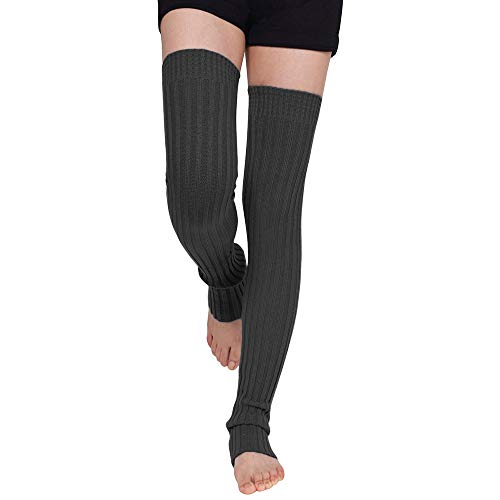 Nanxson Calentadores piernas Mujer Calentar de Invierno Calientapiernas para Formación Danza Yoga TTW0056 (S, Gris oscuro)