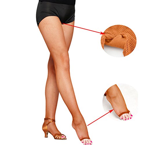 Nanxson Femenino Peep Toe Pantimedias Toeless Delgado Rejilla Medias Baile Latino WZWL0012 (L, Camello) Nanxson Femenino Peep Toe Pantimedias Toeless Delgado Rejilla Medias Baile Latino WZWL0012 (L, Camello)
