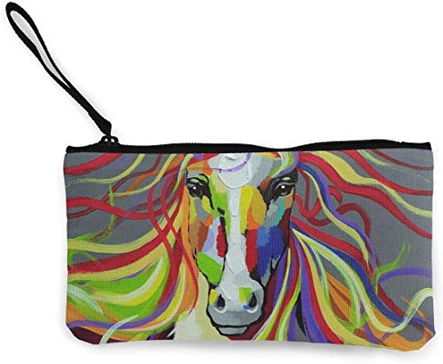 naotaori Monedero de Lona para Mujer de Caballo de Animales Salvajes Coloridos Mini Cambio Monedero Monedero Cartera-Tarjeta Teléfono Monedero Bolsa de Almacenamiento Estuche de lápices Estuche Casua