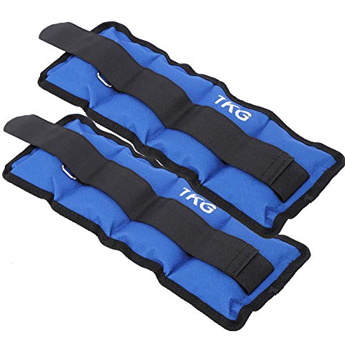 Naroote 【????? ??? ???? ????】 Pesas de Tobillo, Bolsas de Arena Azules de 1 kg, prácticas para Hombres, Mujeres, entusiastas del Fitness, Entrenamiento Muscular(1KG)