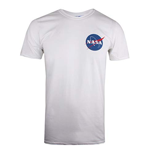 Nasa Core Logo Camiseta, Blanco (White White), Large para Hombre