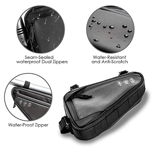 Nasjac Bolsa de Marco Triangular para Bicicleta, Ciclismo Bolsa de Manillar Frontal Impermeable Bolsa de sillín con Correa Bolsa de Tubo de Almacenamiento con Franja Reflectante Nasjac Bolsa de Marco Triangular para Bicicleta, Ciclismo Bolsa de Manillar Frontal Impermeable Bolsa de sillín con Correa Bolsa de Tubo de Almacenamiento con Franja Reflectante