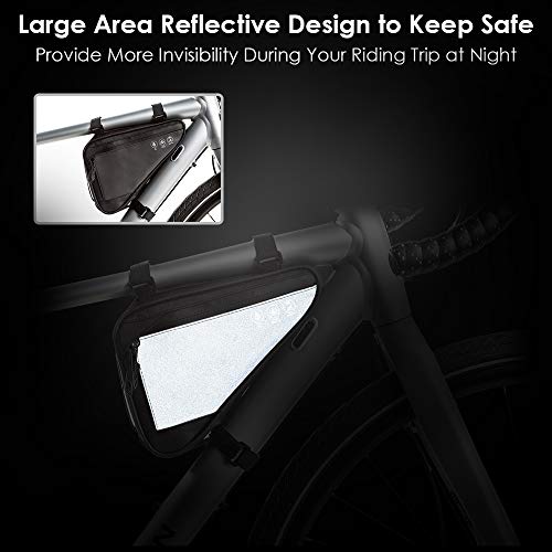 Nasjac Bolsa de Marco Triangular para Bicicleta, Ciclismo Bolsa de Manillar Frontal Impermeable Bolsa de sillín con Correa Bolsa de Tubo de Almacenamiento con Franja Reflectante Nasjac Bolsa de Marco Triangular para Bicicleta, Ciclismo Bolsa de Manillar Frontal Impermeable Bolsa de sillín con Correa Bolsa de Tubo de Almacenamiento con Franja Reflectante