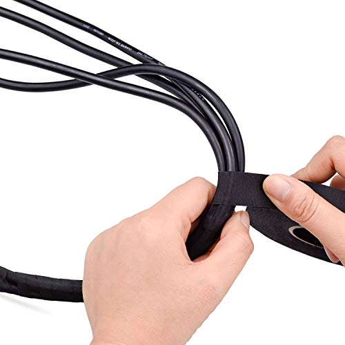 NATEE Cinta Adhesiva de Tela, Rollo de Cinta de Fibra, Cinta Para Arnés de Cable, Cinta de Protección Térmica, Cinta Aislante de Fibra, Cinta Anticalórica para Coche Moto 25M -40-105℃ 19MM de Ancho