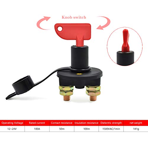 NATEE Interruptor de Desconexión de Aislador de Batería, Aislador de Batería Coche 12V 400A, Desconector de Batería, Interruptor Principal Desconector para Coche Barco Moto Camión con 2 Llaves NATEE Interruptor de Desconexión de Aislador de Batería, Aislador de Batería Coche 12V 400A, Desconector de Batería, Interruptor Principal Desconector para Coche Barco Moto Camión con 2 Llaves
