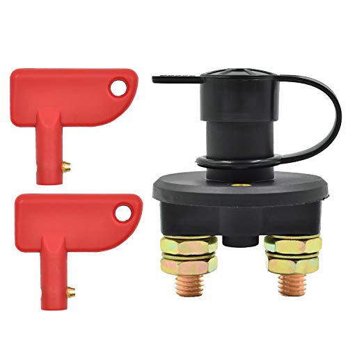 NATEE Interruptor de Desconexión de Aislador de Batería, Aislador de Batería Coche 12V 400A, Desconector de Batería, Interruptor Principal Desconector para Coche Barco Moto Camión con 2 Llaves