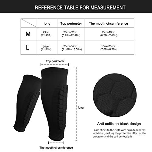 Natuce 1 par Fútbol Espinilleras Calcetines Fijo Manga Con espuma, Soccer Shin Guard Sleeves Medias elásticas Shin Pad Calcetines manga protectora, Juventud adulta - Partido de futbol (Niño-Azul)