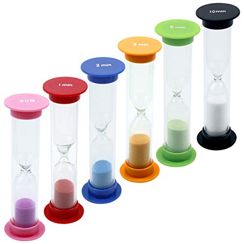NATUCE 6 PCS Reloj De Arena Temporizador 30 seg / 1minutos / 2minutos / 3minutos / 5minutos / 10 minutos, Temporizador de Reloj, Relojes de Arena, Reloj de Arena para Niños Lavado Dientes, Cocina NATUCE 6 PCS Reloj De Arena Temporizador 30 seg / 1minutos / 2minutos / 3minutos / 5minutos / 10 minutos, Temporizador de Reloj, Relojes de Arena, Reloj de Arena para Niños Lavado Dientes, Cocina