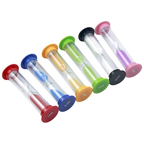 NATUCE 6 PCS Reloj De Arena Temporizador 30 seg / 1minutos / 2minutos / 3minutos / 5minutos / 10 minutos, Temporizador de Reloj, Relojes de Arena, Reloj de Arena para Niños Lavado Dientes, Cocina NATUCE 6 PCS Reloj De Arena Temporizador 30 seg / 1minutos / 2minutos / 3minutos / 5minutos / 10 minutos, Temporizador de Reloj, Relojes de Arena, Reloj de Arena para Niños Lavado Dientes, Cocina