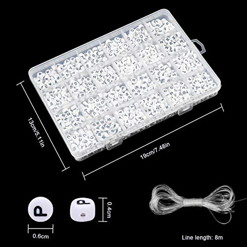 NATUCE Cuentas de Acrílico, 1200pcs Abalorios Pulseras, Cuentas de Letras para Hacer Pulseras, Abalorios Letras Redondas con Hilo para DIY Manualidades, Niños, Adultos, Pulseras de Bricolaje NATUCE Cuentas de Acrílico, 1200pcs Abalorios Pulseras, Cuentas de Letras para Hacer Pulseras, Abalorios Letras Redondas con Hilo para DIY Manualidades, Niños, Adultos, Pulseras de Bricolaje