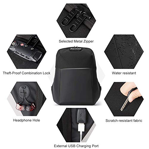 NATURALIFE 15.6" Mochila Antirrobo para Ordenadores Portátiles con Cremallera Oculta, TSA Mochila Water Proof, con Puerto de Carga USB, Gran Capacidad para Escolar, Trabajo y Viajes NATURALIFE 15.6" Mochila Antirrobo para Ordenadores Portátiles con Cremallera Oculta, TSA Mochila Water Proof, con Puerto de Carga USB, Gran Capacidad para Escolar, Trabajo y Viajes