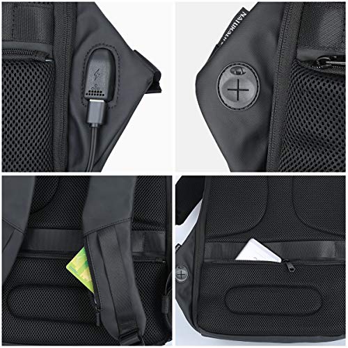 NATURALIFE 15.6" Mochila Antirrobo para Ordenadores Portátiles con Cremallera Oculta, TSA Mochila Water Proof, con Puerto de Carga USB, Gran Capacidad para Escolar, Trabajo y Viajes NATURALIFE 15.6" Mochila Antirrobo para Ordenadores Portátiles con Cremallera Oculta, TSA Mochila Water Proof, con Puerto de Carga USB, Gran Capacidad para Escolar, Trabajo y Viajes