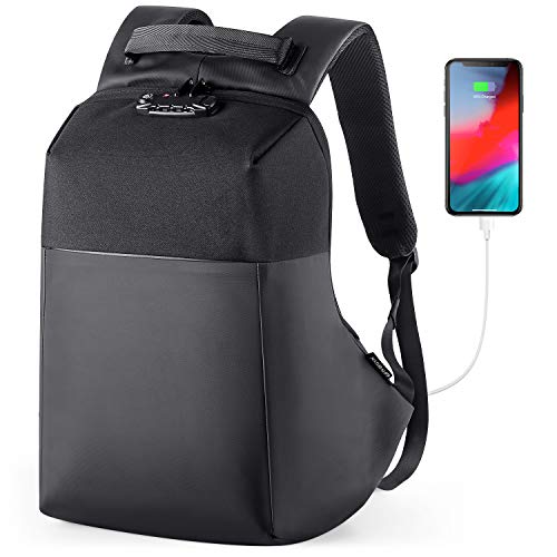 NATURALIFE 15.6" Mochila Antirrobo para Ordenadores Portátiles con Cremallera Oculta, TSA Mochila Water Proof, con Puerto de Carga USB, Gran Capacidad para Escolar, Trabajo y Viajes NATURALIFE 15.6" Mochila Antirrobo para Ordenadores Portátiles con Cremallera Oculta, TSA Mochila Water Proof, con Puerto de Carga USB, Gran Capacidad para Escolar, Trabajo y Viajes