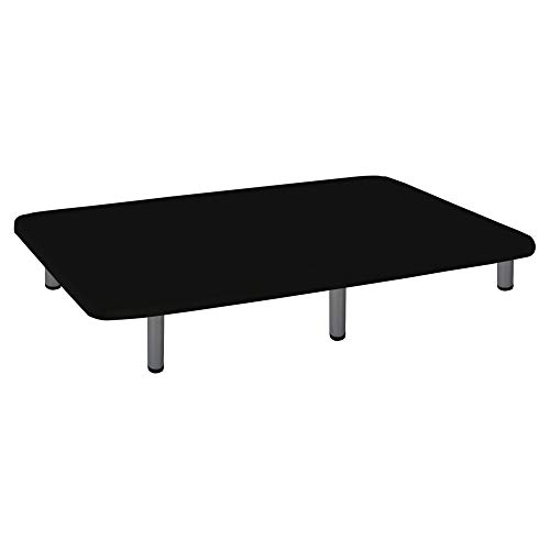 Naturconfort Base tapizada 3D, Madera, Negro, 135x190cm