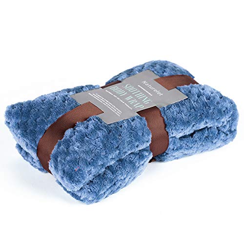 Naturelet Saco Térmico - Bolsa Térmica Relleno Semillas Trigo, Flores de Lavanda - Relajante para Cervicales, Cuello, Colico, Menstrual,Hombros, Dolor Espalda - Caliente y Frío - Azul, 50x12cm