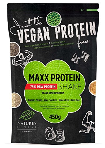 Nature's Finest Batido de proteína pura Bio Maxx 75 % 450g | Mezcla de Proteínas Vegetales | Vegano y vegetariano Nature's Finest Batido de proteína pura Bio Maxx 75 % 450g | Mezcla de Proteínas Vegetales | Vegano y vegetariano