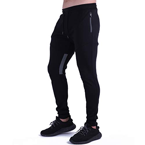 Naudamp Hombres Slim Gym Joggers Pantalones de chándal Chándal Correr Entrenamiento Ropa Deportiva Partes de Abajo Bolsillos con Cremallera Pantalones Naudamp Hombres Slim Gym Joggers Pantalones de chándal Chándal Correr Entrenamiento Ropa Deportiva Partes de Abajo Bolsillos con Cremallera Pantalones