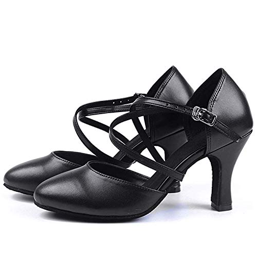 Naudamp Mujer Zapatos de Baile de salón de Baile Latino Correa Cruzada Salón Moderno Tango Vals Zapatos de Baile